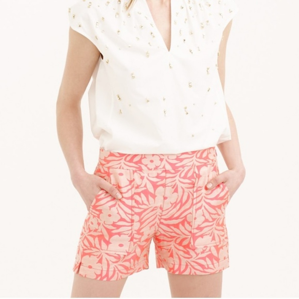 J Crew Dressy Shorts in Neon Pink Jacquard 💥💕